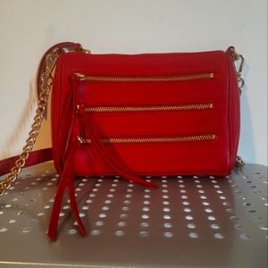RED LEATHER DANIER CROSSBODY